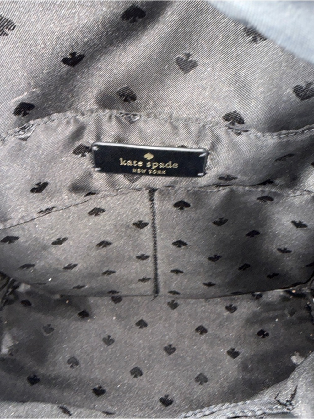 kate spade Black Nylon Backpack with Gold Hardware 13”H x 12”W x 5” D - Picture 6 of 8